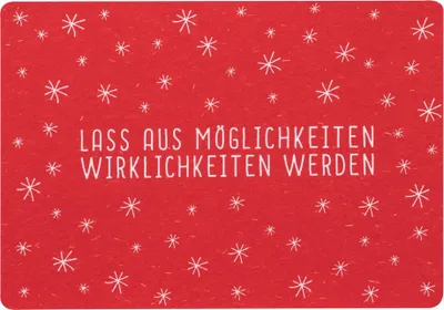 Produktbild von Gute Wünsche Postkarte "Lass aus Möglichkeiten.."