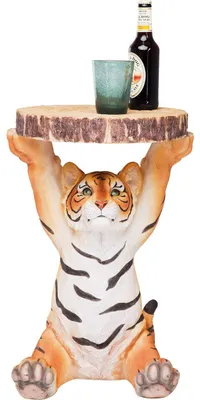 Produktbild von Kare Design Beistelltisch Animal Tiger, Mehfarbig, 35cm Durchmesser, Couchtisch,