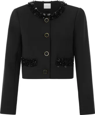 Produktbild von Rich & Royal Cropped scuba sequin jacket black 38