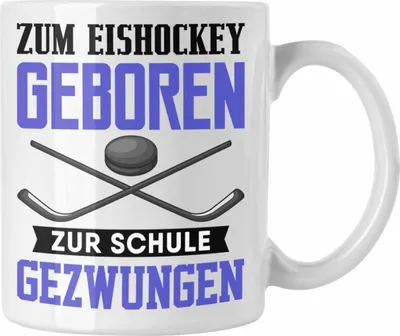 Produktbild von Trendation - Eishockey Tasse Geschenk Eishockey-Spieler Kinder Geschenkideen Zum Eishockey Geboren (Weiß)