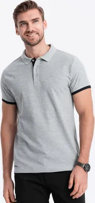 Produktbild von Ombre   Poloshirt aus Baumwolle für Männer hellgrau