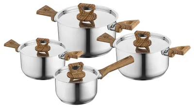 Image de Ensemble de casseroles en acier inoxydable BRUNO, 8 pièces