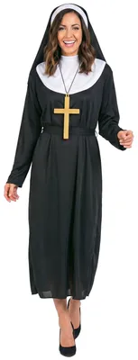 Produktbild von Nonnen-Damenkostüm Schwester schwarz-weiss - M