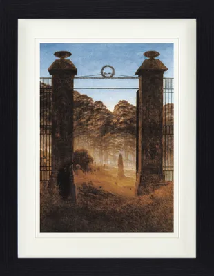 Produktbild von Caspar David Friedrich Gerahmtes Bild Mit Edlem Passepartout | Wand-Bilder | Im Bilderrahmen - Friedhofseingang, 1825 (40 x 30 cm)