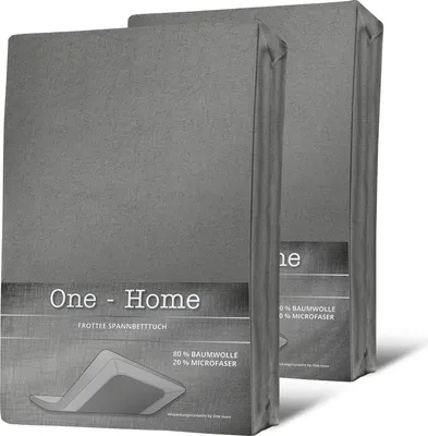 Produktbild von 2er Pack Spannbettlaken FROTTEE 90x200 cm - 100x200 cm grau Spannbetttuch Set