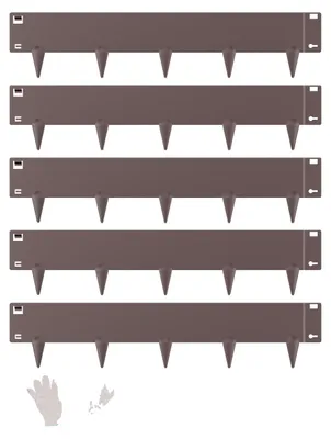 Produktbild von VEVOR Stahl Landschaftsbegrenzung, 6 Pakete 40 x 8 Zoll rostbeständige Metall-Landschaftsbegrenzung, biegsame Gartenbegrenzung, strapazierfähige Rasenbegrenzung, einfach zu installieren, Blumenbeet Gartenweg-Trenner Schwarz, 5 Stück-39x5 Zoll-a, Braun-b