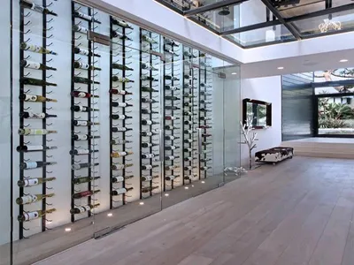 Productafbeelding van Wijnrek voor aan de muur, wijnrek, wandmontage, roestvrijstalen wijnrek, designwijnrek
