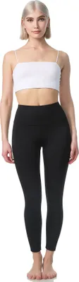Produktbild von Leggings mit Taschen für Damen, Lange Sport Leggings, High Waist, Yoga Hose in vielen Farben, Laufhose mit hohem Komfort Schwarz, Größe S/M