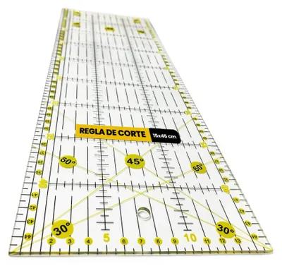 Zdjęcie produktu dla Linijka do patchworku, 15 x 45 cm - Precyzyjne cięcie do szycia i rękodzieła