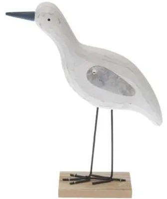Obrázek produktu pro Dřevěný stojan racek, s kovovými křídly, bílý, 20 x 12 x 5 cm