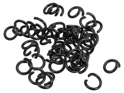 Offene Federringe 8 mm, schwarz, 200 Stück, Kohlenstoffstahl