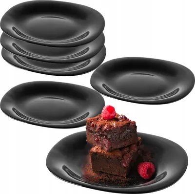 Produktbild von KADAX Teller "Vetriolo", schwarze Dessertteller, Kuchenteller 22cm, 6 Stück