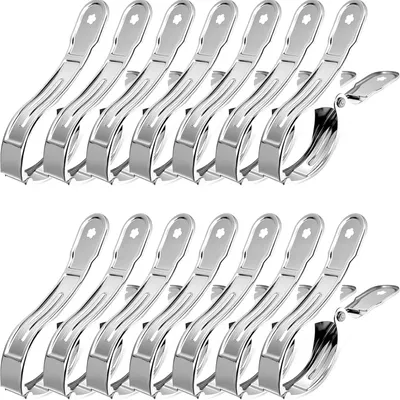 Image de Pinces en acier inoxydable pour serviettes de plage, lot de 14, grandes, pour la plage et la piscine