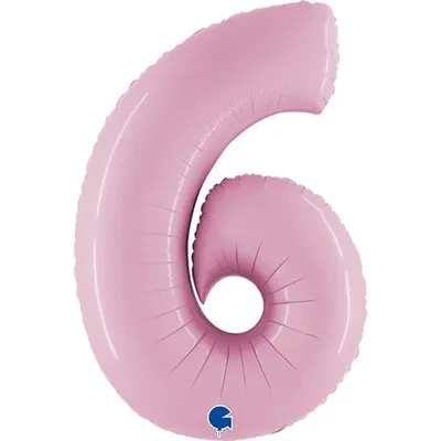 Obrázok produktu pre Fóliový balón číslo 6, ružová, 102 cm Grabo