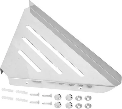 Image de Étagère d'angle en acier inoxydable Triangle Étagère de salle de bain - Étagère d'angle de douche Organisateur.