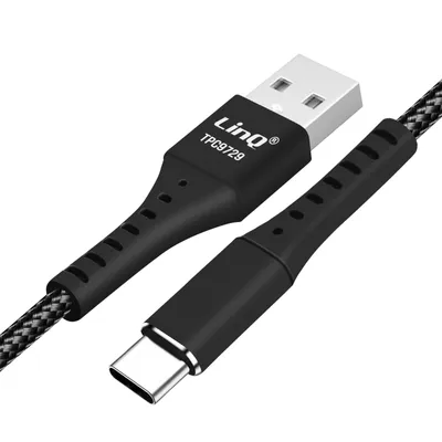 Immagine prodotto di Cavo di ricarica rapida USB / USB-C 5A 20W in nylon, LinQ - Nero