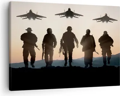 Produktbild von Bild auf Leinwand - Leinwandbild - Armee Militaria - 70x50cm - Wand Bild - Wanddeko - Wandbilder - Leinwanddruck - Bilder - Kunstdruck - Wanddekoration - Leinwand bilder - Wandkunst - AA70x50-3436