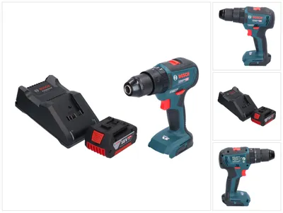 Image de Bosch GSB 18V-55 Professional Perceuse-visseuse à percussion sans fil 18 V 55 Nm Brushless + 1x batterie 5,0 Ah + chargeur