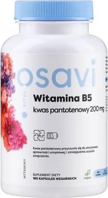 Productafbeelding van VoedingssupplementenOsavi Witamina B5 I Kwas Pantotenowy 200 Mg (180 capsules) 8446