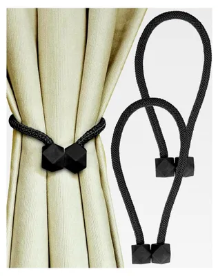 Produktbild von 2 Stück Magnetische Gardinen Raffhalter in Schwarz