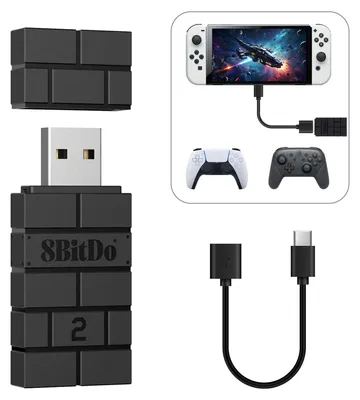 Immagine prodotto di Adattatore USB wireless 8BitDo 2, adattatore Bluetooth per Switch/2, Windows 10, PS Classic, Android, Raspberry Pi, Retrofreak System, compatibile con controller Xbox Series, JoyCon, Switch Pro, PS5/4/3