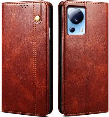 Image de Etui pour Xiaomi 13 Lite, étui en cuir avec fonction stand rouge