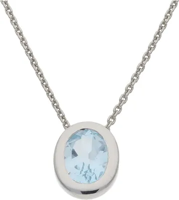 Produktbild von JuwelmaLux Anhänger 925 Sterling Silber mit synth. Blautopas JL10-02-3116