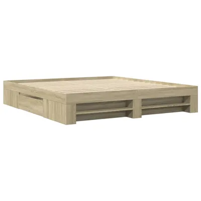 Produktbild von Bettgestell ohne Matratze Sonoma-Eiche 200x200 cm Holzwerkstoff