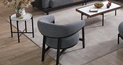 Immagine prodotto di Set di design: poltrona, tavolino da caffè e tavolino laterale. Ideale per un soggiorno moderno