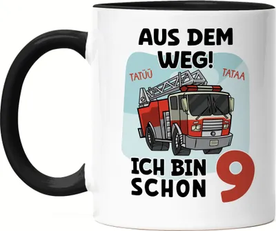 Produktbild von Aus Dem Weg Ich Bin Schon 9 Tasse Schwarz Happy Birthday 9. Geburtstag Alles Gute Herzlichen Glückwunsch Geschenke