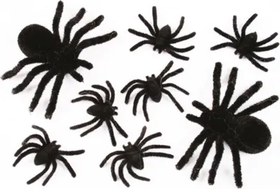 Produktbild von 8 Haarige Halloween Spinnen schwarz