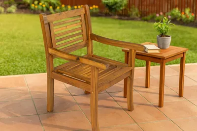 Produktbild von Gartensessel Armlehnstuhl aus Akazienholz CORUNA