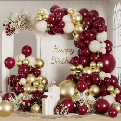 Productafbeelding van Ballonketting - Set van 165 stuks voor het maken van een ballonboog - Latex - Bordeaux