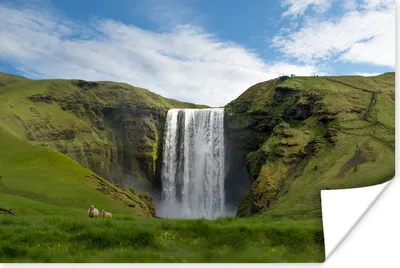 Produktbild von MuchoWow® Poster Wasserfall - Island - Natur 30x20 cm - Plakate - Print