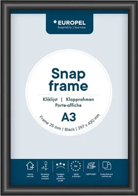 Produktbild von Europel Klapprahmen A3 25mm schwarz