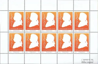 Produktbild von Briefmarken Österreich 2006 Mi 2572Klb Kleinbogen (kompl.Ausg.) gestempelt Mozart