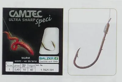 Produktbild von Balzer Camtec Speci Wurmhaken brüniert 60cm | #4 | 0,30mm