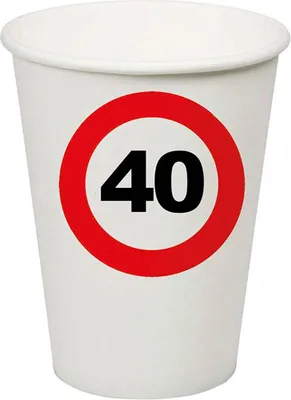 Produktbild von Pappbecher Verkehrsschild #40 | 250ml/8Stk.