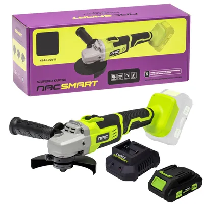 Produktbild von NAC SMART Akku Winkelschleifer 115/125mm 20V mit 2Ah Akku und Schnellladegerät NSAG20VB | Leerlaufdrehzahl 10000 min-1 | Trennschleifer