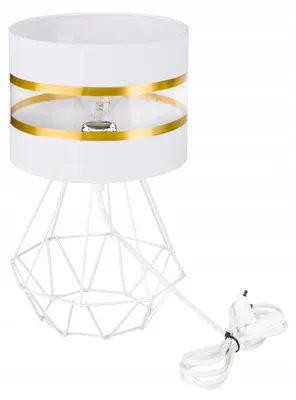 Produktbild von LED-ONE Loft Tischleuchte Abażur Nachttischlampe weiß