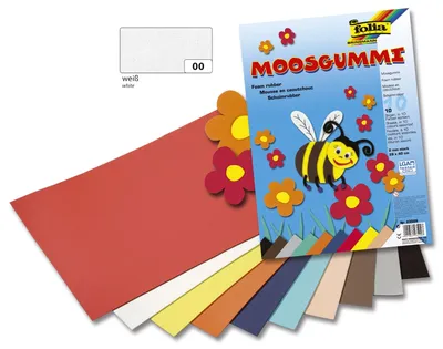 Image de folia Moosgummi, (B)290 x (H)400 mm, weiá