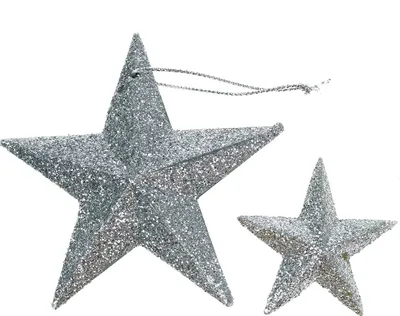 Produktbild von Glitterstern Silber Streudeko & Anhänger 18 Stück, Weihnachten, Tischdeko