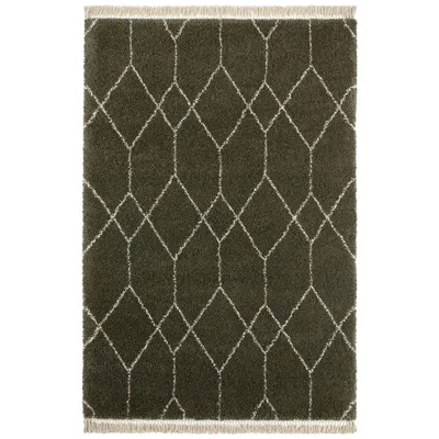 Zdjęcie produktu dla Zielony dywan do salonu Shaggy Boho 160x230cm