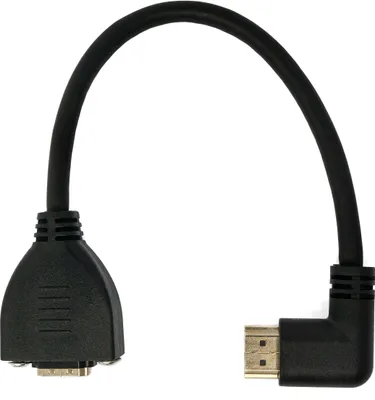 Produktbild von SYSTEM-S HDMI 1.4 Kabel 25 cm Typ A Stecker zu Stecker Schraube Winkel in Schwarz