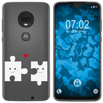 Produktbild von PhoneNatic Case kompatibel mit Motorola Moto G7 Silikon-Hülle in Love Herz M1
