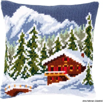 Produktbild von Vervaco Kreuzstichkissen "Winterlandschaft", Stickbild vorgezeichnet
