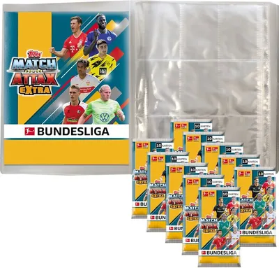 Produktbild von Topps Match Attax EXTRA 2020/21 - 1 Leere Sammelmappe + 10 Booster