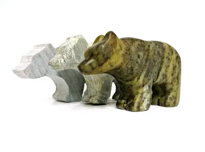Image de Speckstein : Ensemble de sculpture sur pierre, ours, en pierre naturelle, avec outils, pour débutants