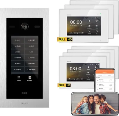 Produktbild von BALTER EVO HD Touch 7 Silber/Weiß 3x7" +4x7" WiFi Video Türsprechanlage bis 1000 Familienhaus
