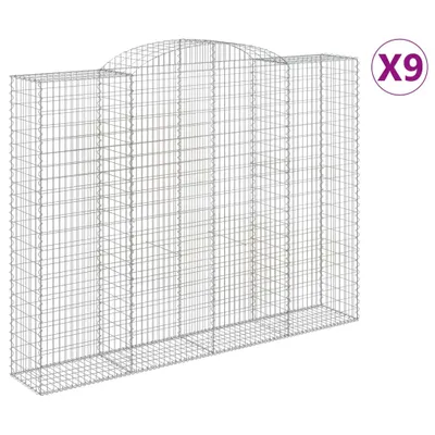 Produktbild von Gabionen mit Hochbogen 9 Stk. 300x50x220/240cm Verzinktes Eisen